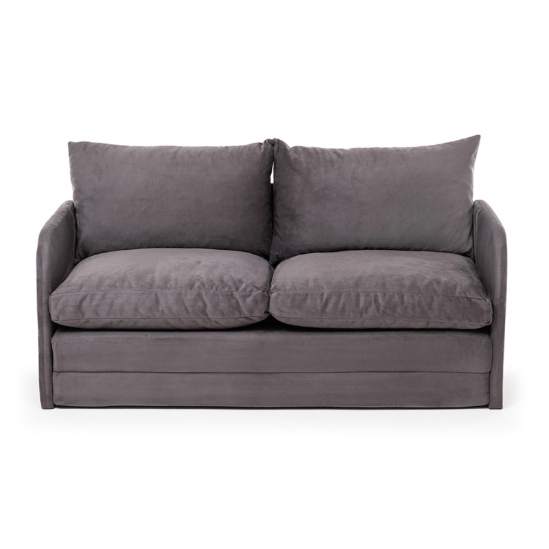 Saga XL Megapap fabric two seater sofa bed in grey color 148x70x66cm.