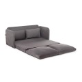 Saga XL Megapap fabric two seater sofa bed in grey color 148x70x66cm.