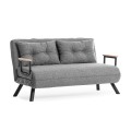 Sando Megapap fabric two seater sofa bed in light grey color 133x78x78cm.
