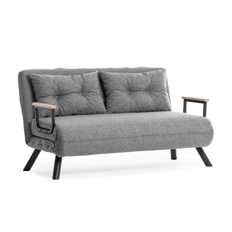 Sando Megapap fabric two seater sofa bed in light grey color 133x78x78cm.