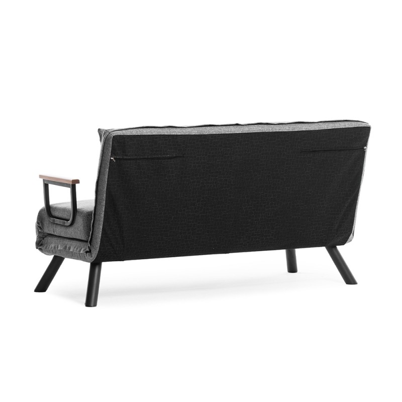 Sando Megapap fabric two seater sofa bed in light grey color 133x78x78cm.