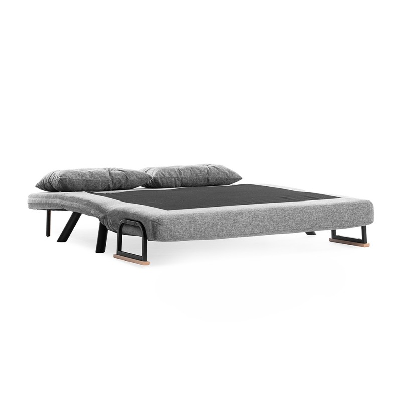 Sando Megapap fabric two seater sofa bed in light grey color 133x78x78cm.