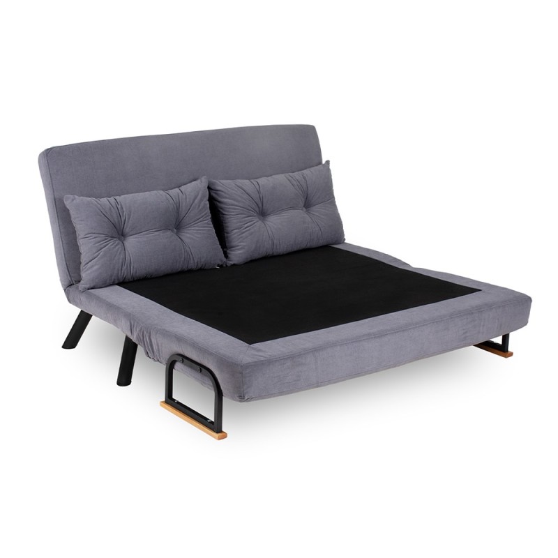 Sando Megapap fabric two seater sofa bed in grey color 133x78x78cm.