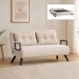 Sando Megapap fabric two seater sofa bed in cream color 133x78x78cm.