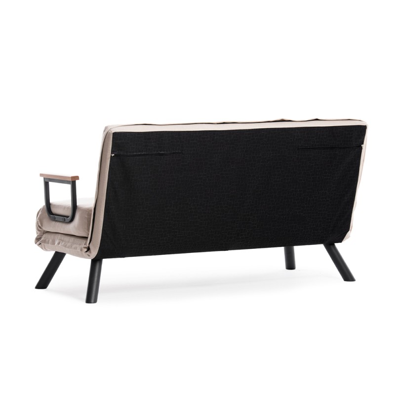 Sando Megapap fabric two seater sofa bed in cream color 133x78x78cm.