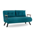 Sando Megapap fabric two seater sofa bed in petrol green color 133x78x78cm.