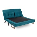 Sando Megapap fabric two seater sofa bed in petrol green color 133x78x78cm.