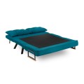 Sando Megapap fabric two seater sofa bed in petrol green color 133x78x78cm.