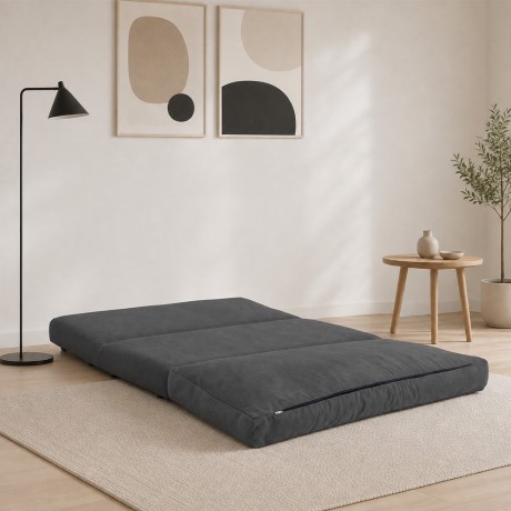 Taida Megapap fabric two seater sofa bed in grey color 120x80x70cm.
