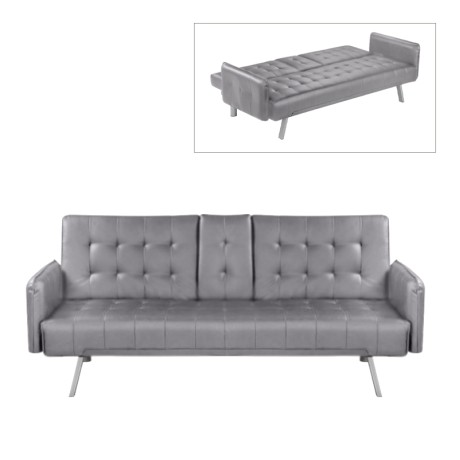 WELLS Sofabed Grey Pu