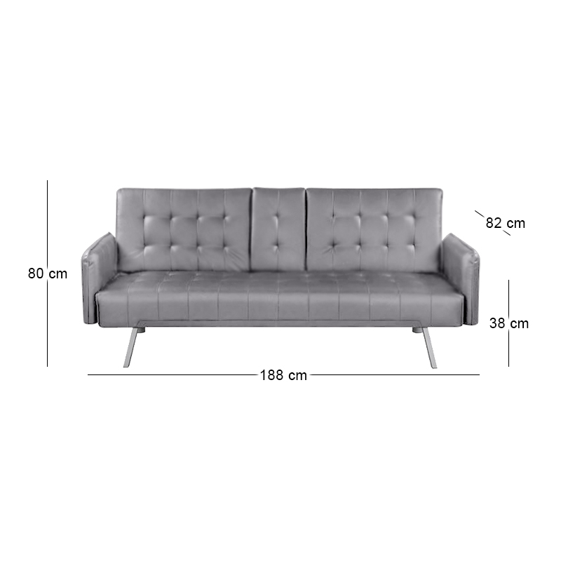 WELLS Sofabed Grey Pu
