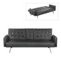 Sofa - bed WELLS three-seater from Pu techno-leather in black color 188x82x80cm.