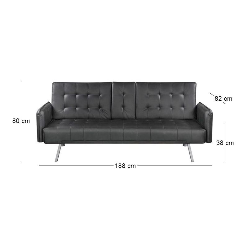 WELLS Sofabed Black Pu