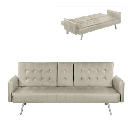 WELLS Sofabed Beige Pu