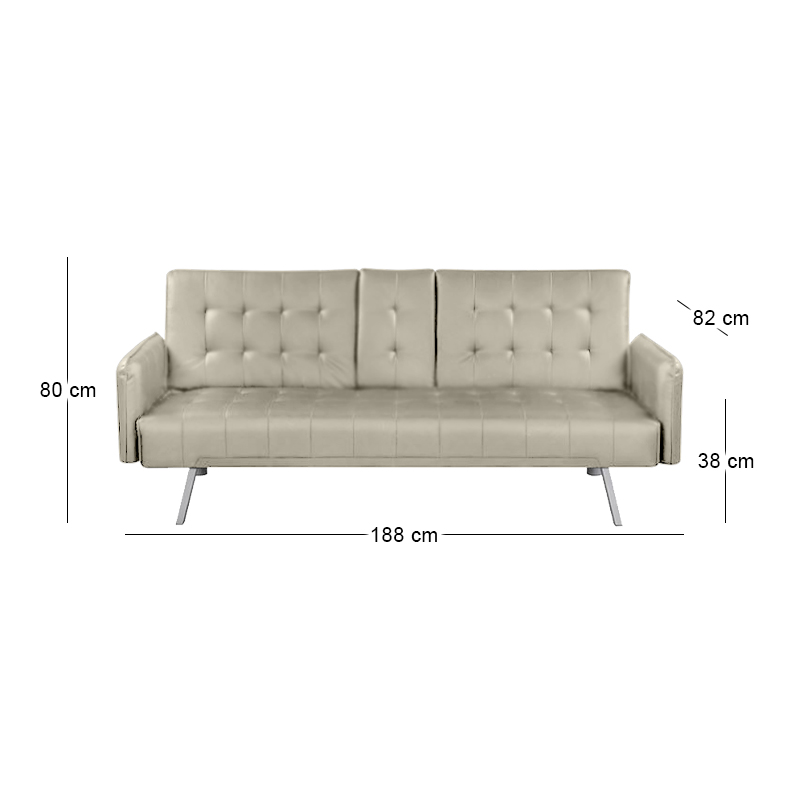 WELLS Sofabed Beige Pu