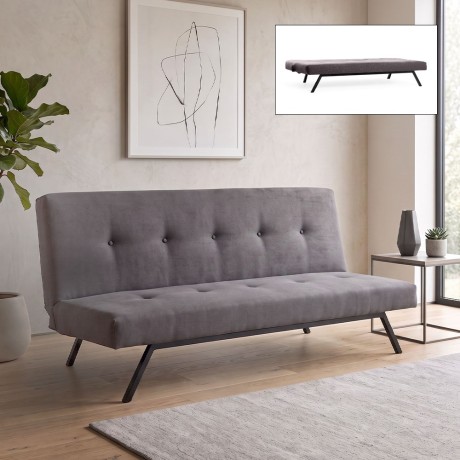 Zola Megapap three seater fabric sofa bed in grey color 180x64x78cm.