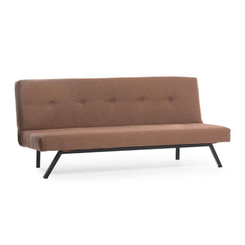 Zola Megapap three seater fabric sofa bed in brown color 180x64x78cm.