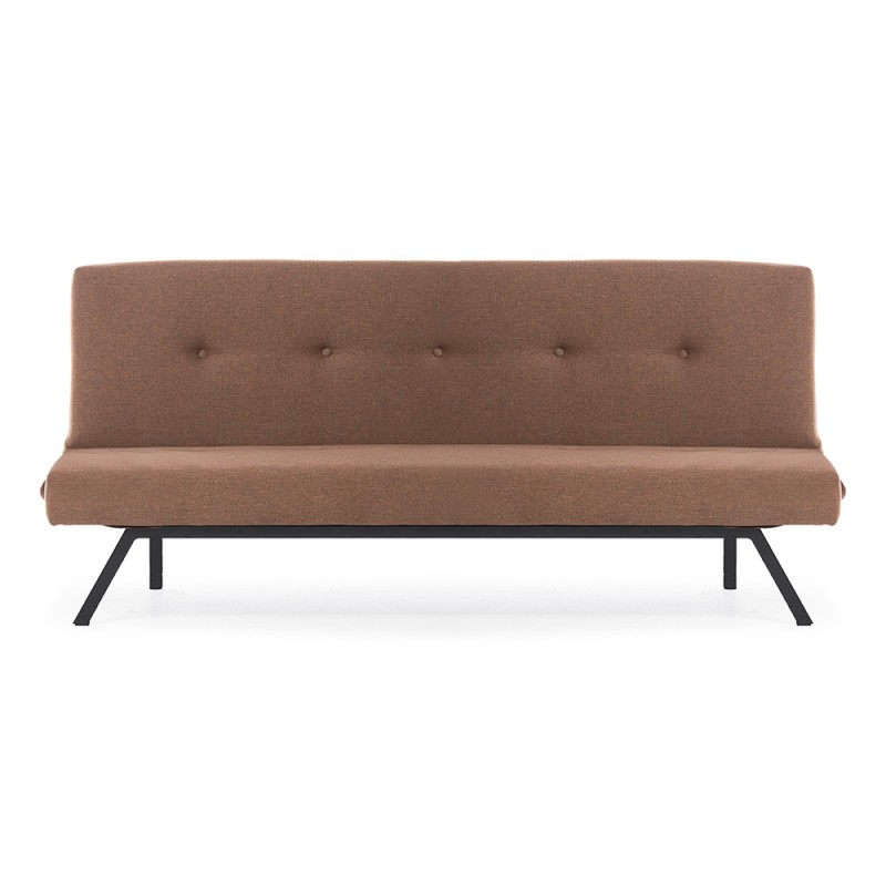 Zola Megapap three seater fabric sofa bed in brown color 180x64x78cm.