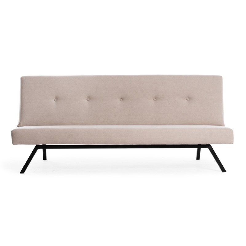 Zola Megapap three seater fabric sofa bed in cream color 180x64x78cm.