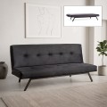Zola Megapap three seater fabric sofa bed in black color 180x64x78cm.