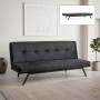 Zola Megapap three seater fabric sofa bed in black color 180x64x78cm.