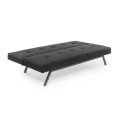 Zola Megapap three seater fabric sofa bed in black color 180x64x78cm.