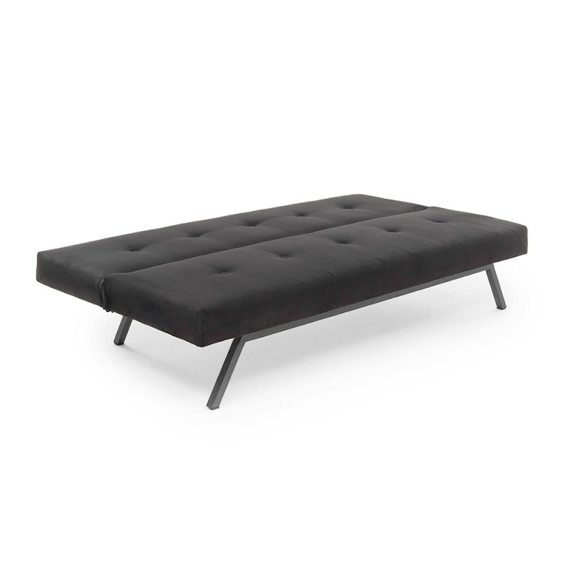 Zola Megapap three seater fabric sofa bed in black color 180x64x78cm.