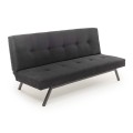 Zola Megapap three seater fabric sofa bed in black color 180x64x78cm.