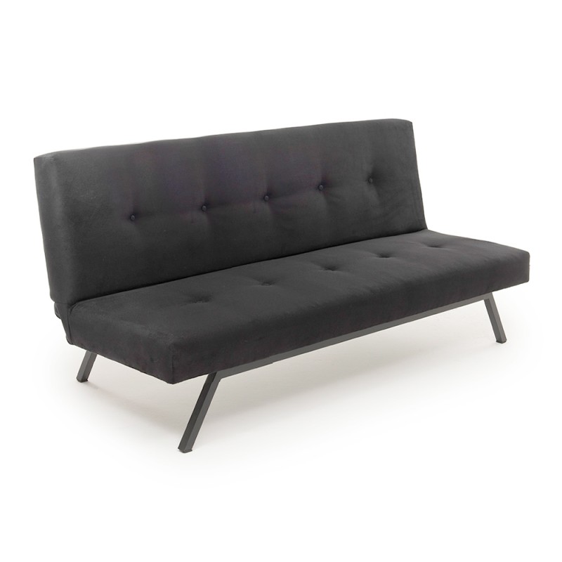Zola Megapap three seater fabric sofa bed in black color 180x64x78cm.