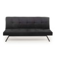 Zola Megapap three seater fabric sofa bed in black color 180x64x78cm.