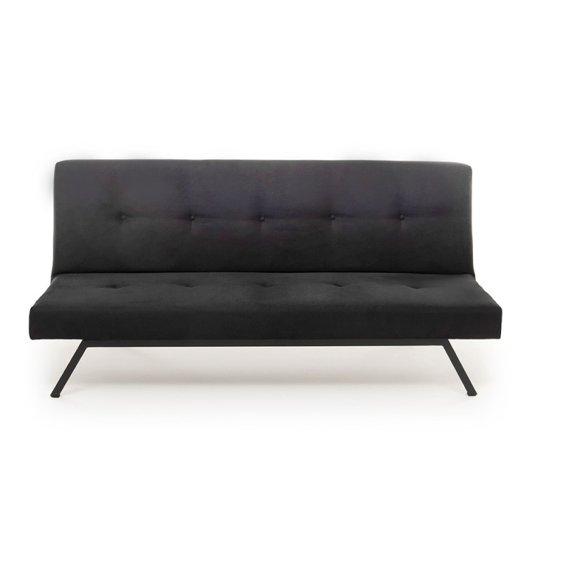 Zola Megapap three seater fabric sofa bed in black color 180x64x78cm.