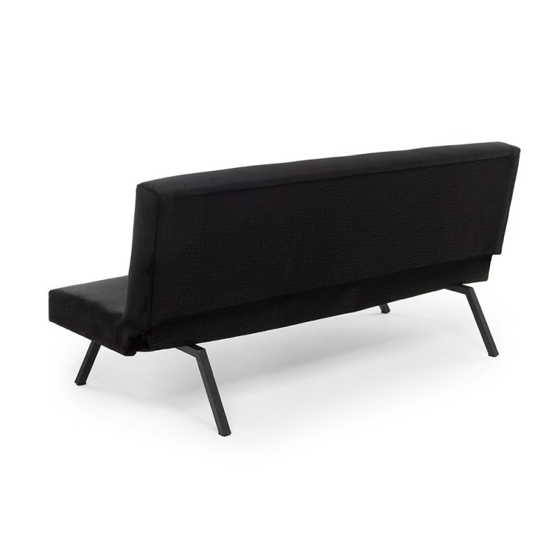 Zola Megapap three seater fabric sofa bed in black color 180x64x78cm.