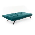 Zola Megapap three seater fabric sofa bed in petrol green color 180x64x78cm.
