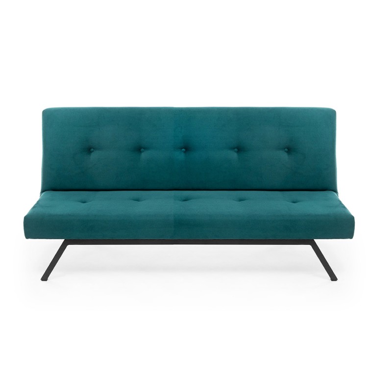 Zola Megapap three seater fabric sofa bed in petrol green color 180x64x78cm.