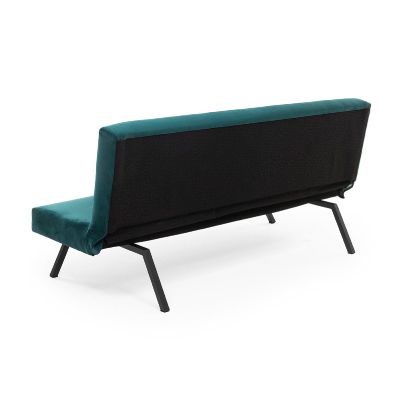 Zola Megapap three seater fabric sofa bed in petrol green color 180x64x78cm.