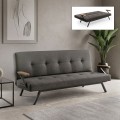Zven Megapap three seater fabric sofa bed in anthracite color 180x64x78cm.