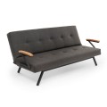 Zven Megapap three seater fabric sofa bed in anthracite color 180x64x78cm.