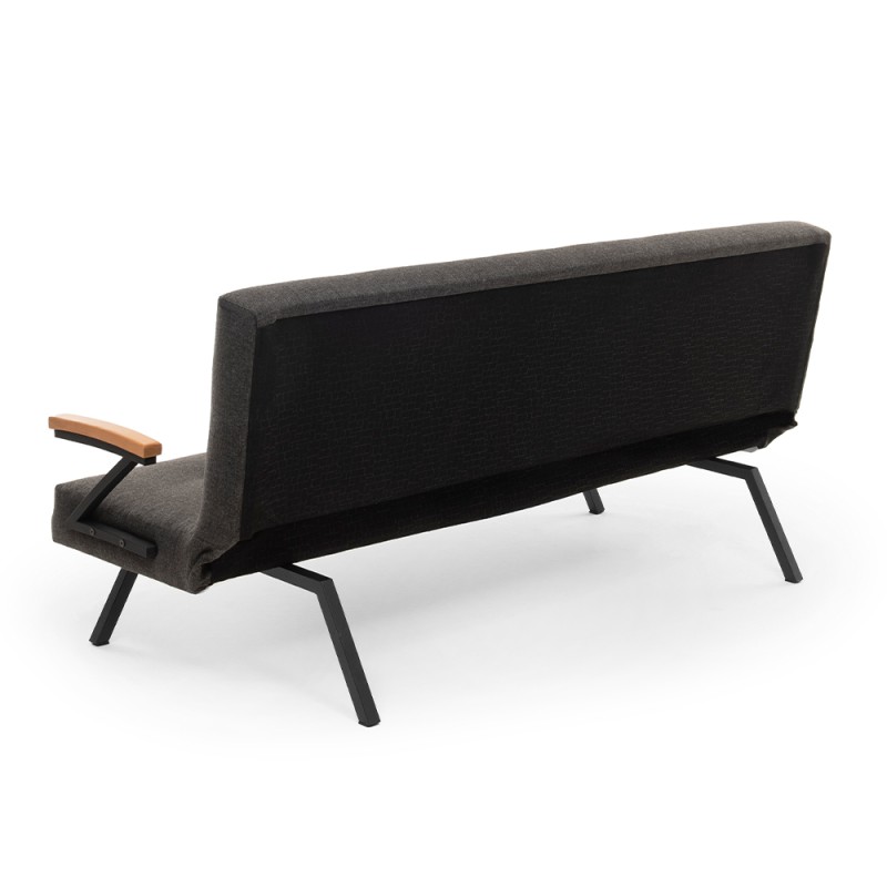 Zven Megapap three seater fabric sofa bed in anthracite color 180x64x78cm.