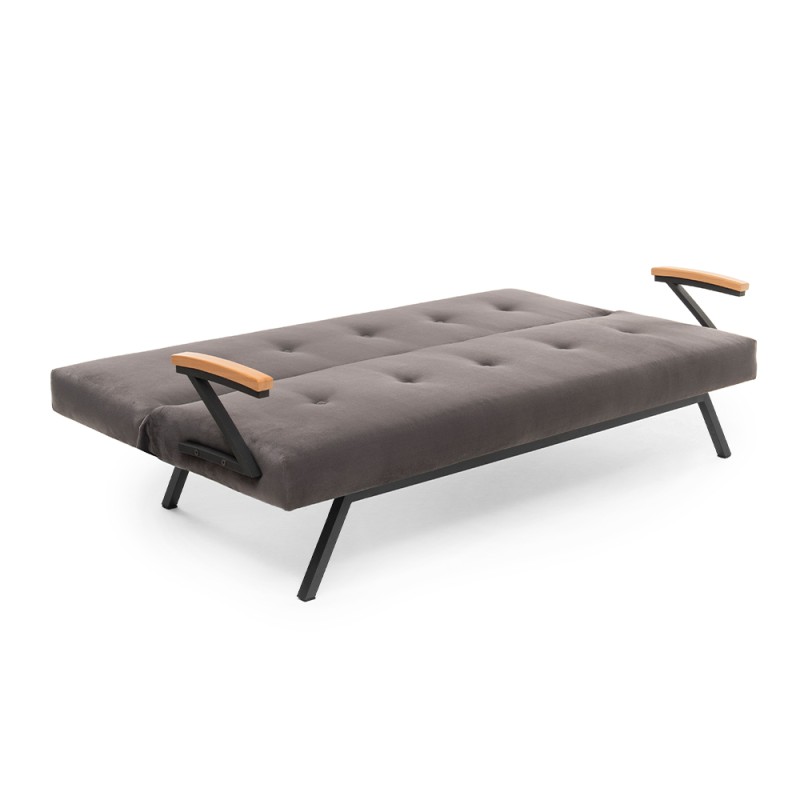 Zven Megapap three seater fabric sofa bed in grey color 180x64x78cm.