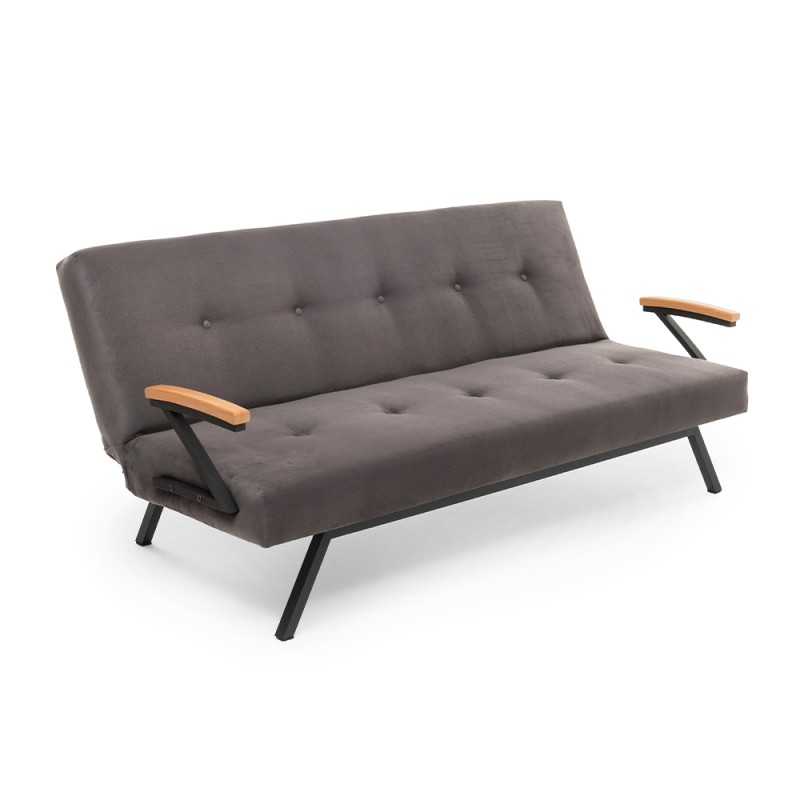 Zven Megapap three seater fabric sofa bed in grey color 180x64x78cm.