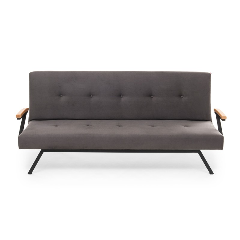 Zven Megapap three seater fabric sofa bed in grey color 180x64x78cm.