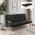 Zven Megapap three seater fabric sofa bed in black color 180x64x78cm.