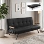 Zven Megapap three seater fabric sofa bed in black color 180x64x78cm.