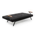 Zven Megapap three seater fabric sofa bed in black color 180x64x78cm.