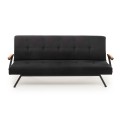 Zven Megapap three seater fabric sofa bed in black color 180x64x78cm.