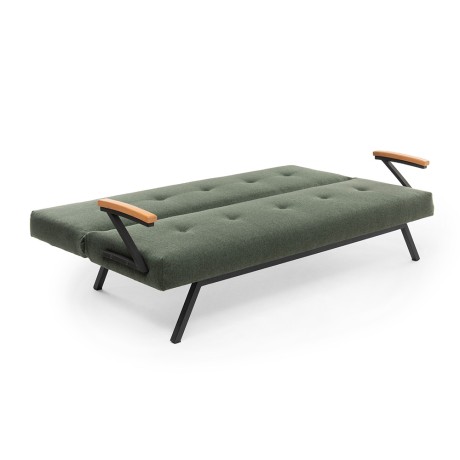 Zven Megapap three seater fabric sofa bed in green color 180x64x78cm.