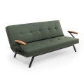 Zven Megapap three seater fabric sofa bed in green color 180x64x78cm.