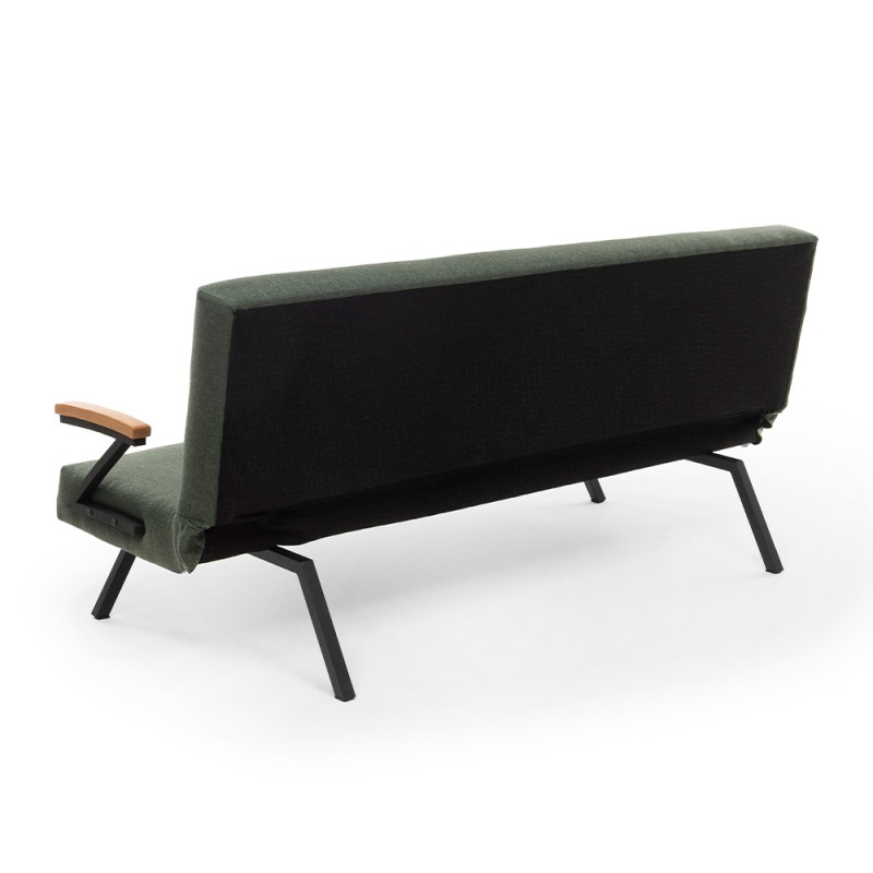 Zven Megapap three seater fabric sofa bed in green color 180x64x78cm.