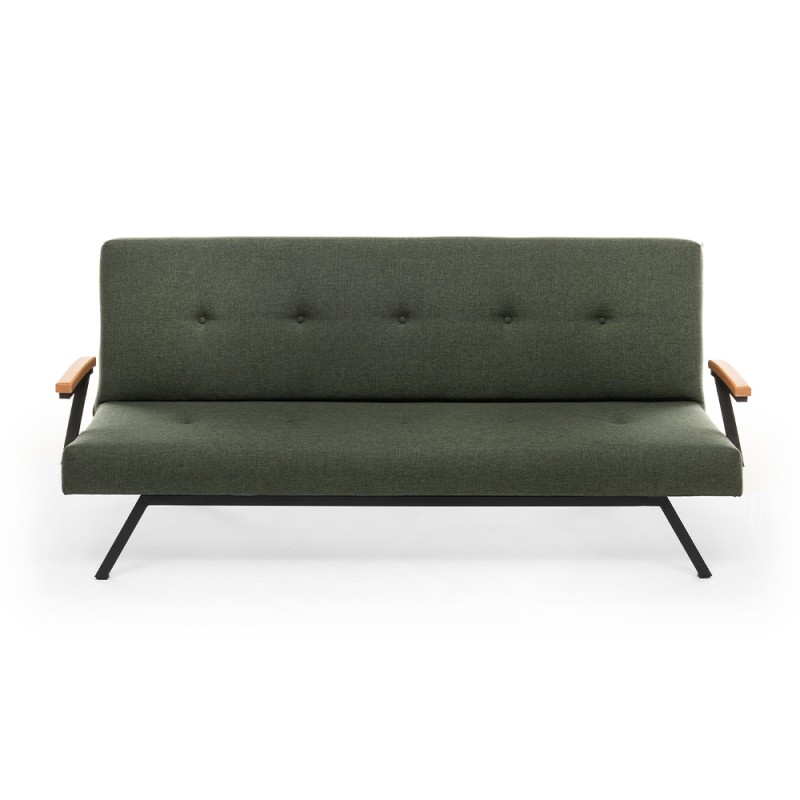 Zven Megapap three seater fabric sofa bed in green color 180x64x78cm.