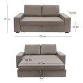 ALISON Sofabed Pu Brown Mocha